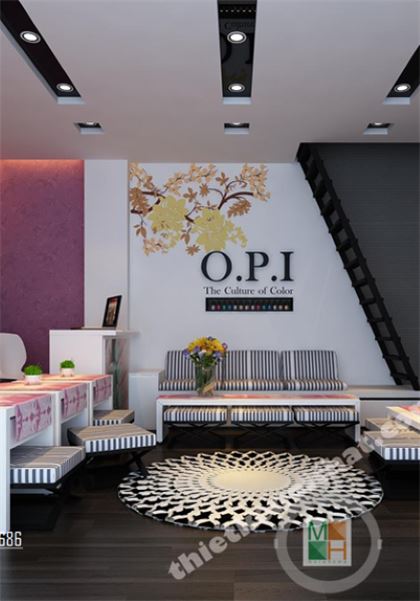 Thiết kế nội thất salon làm móng OPI hiện đại